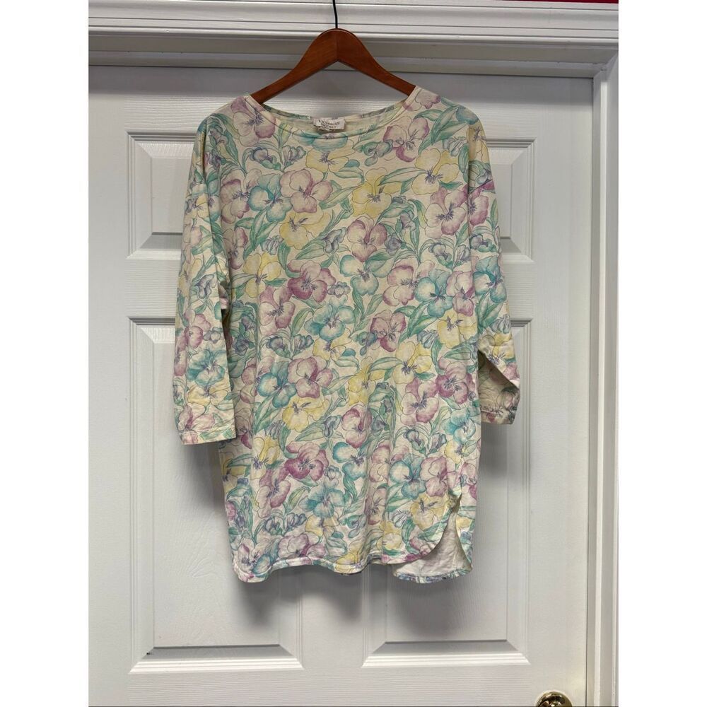 Vintage Victoria’s Secret Gold Label Muted Floral Night Shirt sz M/L